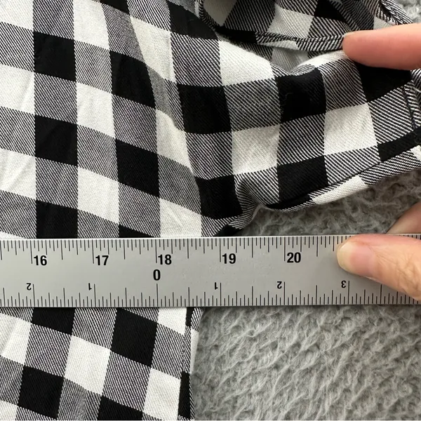 Madewell Button Back‎ Buffalo Check Tie Tee Short Sleeve Gingham Women's Small - Image 6