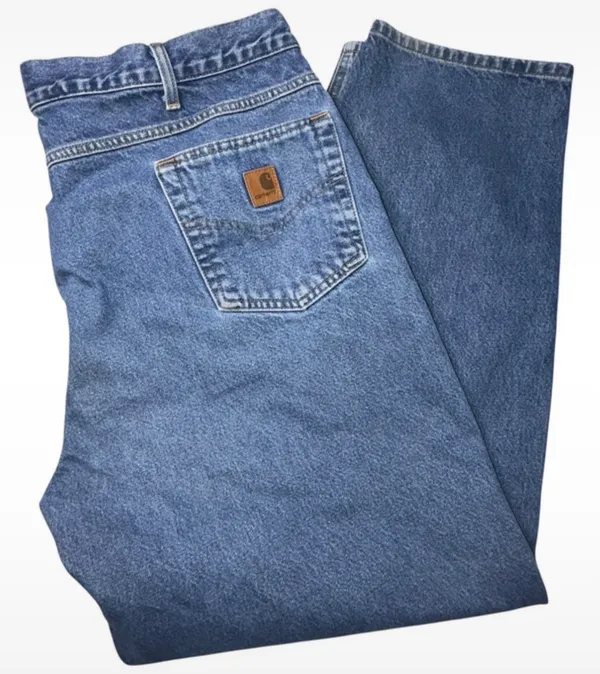 Carhartt B17 DST Relaxed Fit Jeans Men's 44×32 Vintage Blue Workwear - Image 2