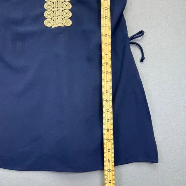 Lilly Pulitzer Navy Blue Gold Soutache Trim Shift Dress 30375 Womens Size 0‎ - Image 6