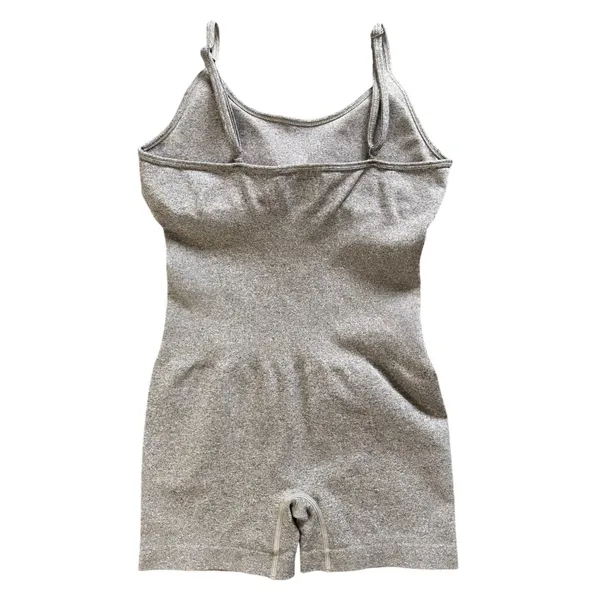 Seamless Womens Slim Fit Yoga Romper M Gray Heathered Slim Fit Modern Bodyshaper - Image 3