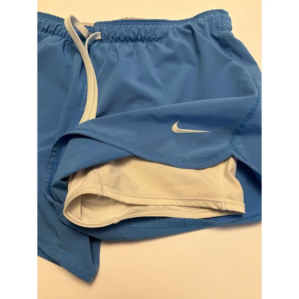 Nike Running Shorts Women Medium Blue Dri-FIT Just Do It Waistband 3 Inch Inseam - Image 10