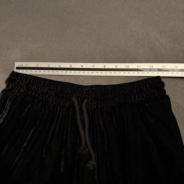 Black Velvet Tracksuit Set Size Medium‎ Crop Zip Hoodie Joggers Y2K Streetwear - Image 4
