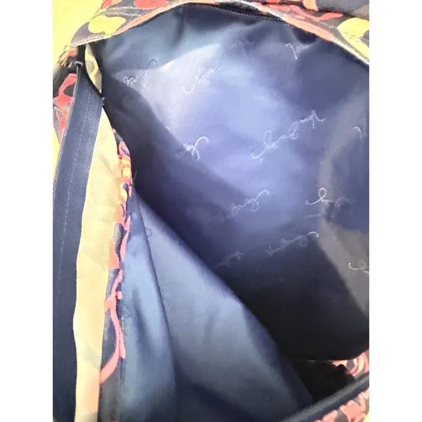 Vera Bradley Floral Backpack Navy Pink White Canvas School Travel Bag‎ - Image 6