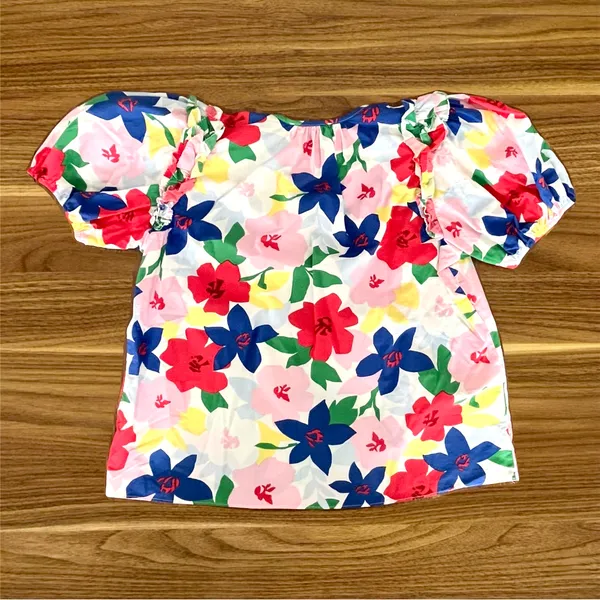 Karlie Women Cotton Multicolor Floral Puff Sleeve Blouse Boutique Boho Chic - Image 6