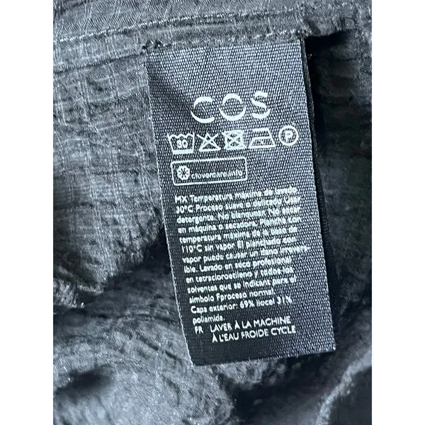 COS Seersucker Boxy Minimalist Half Sleeve Button Up Top Size Small Casual - Image 6