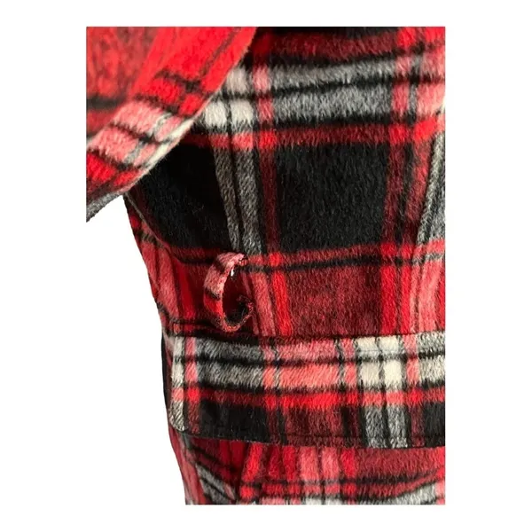 Cocoa Platinum Womens Red Black Plaid‎ Wool Blend Double Breasted Peacoat Size M - Image 9