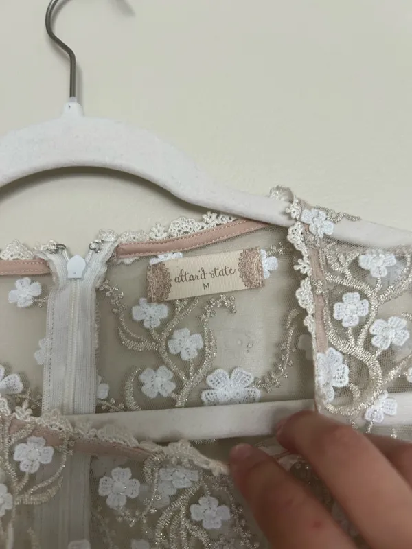 Altar’d State floral appliqué sheer top - Image 4