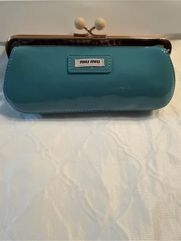 Miu Miu Blue Mini Pochette/Cross - Image 2