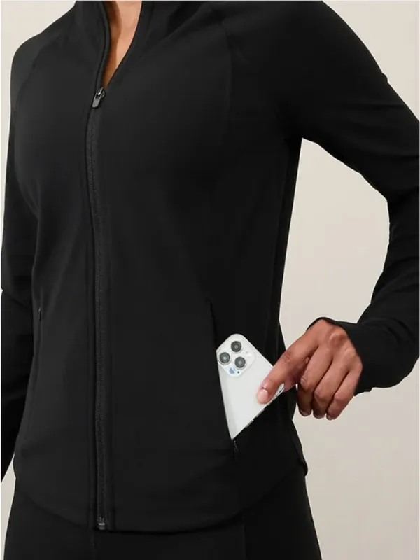 New Athleta M Salutation Jacket Black Size Medium - Image 4