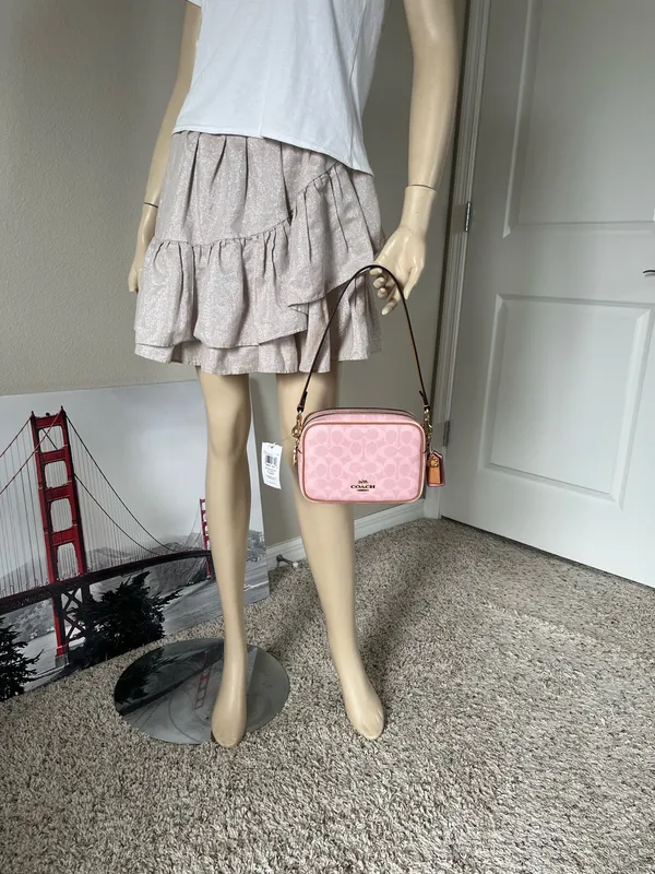 Coach Mini Carey Crossbody Bag In Signature Canvas With Charms - Image 10