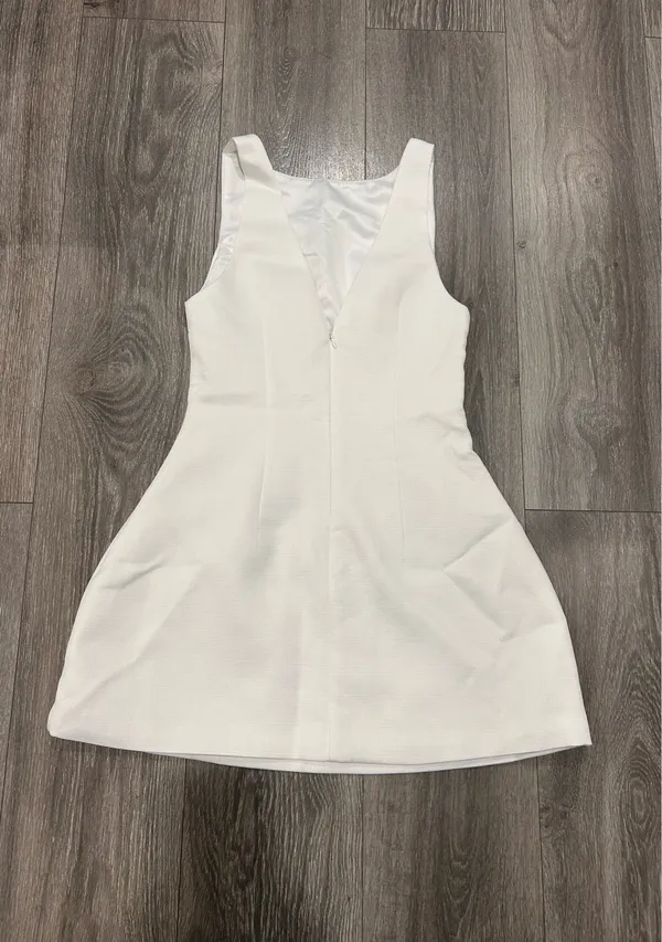Showpo RAQUELLE Mini Dress Boucle Boat Neck V Back Fit & Flare Dress Size XS - Image 11