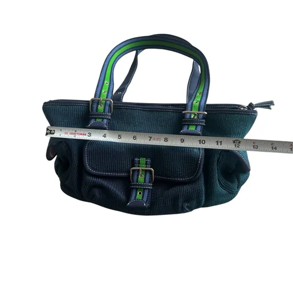 The Sak Crochet Knit‎ Blue Shoulder Bag Handbag Satchel Purse - Image 8