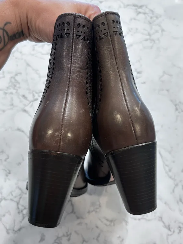 Ariat Brown Leather Womens Versant Leather Stacked Heel Ankle Boots Size 9.5‎ - Image 9