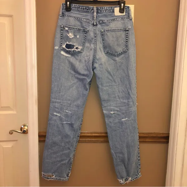 AG‎ Adriano Goldschmied Phoebe Vintage Distressed High Waisted Light Jeans 27 - Image 2