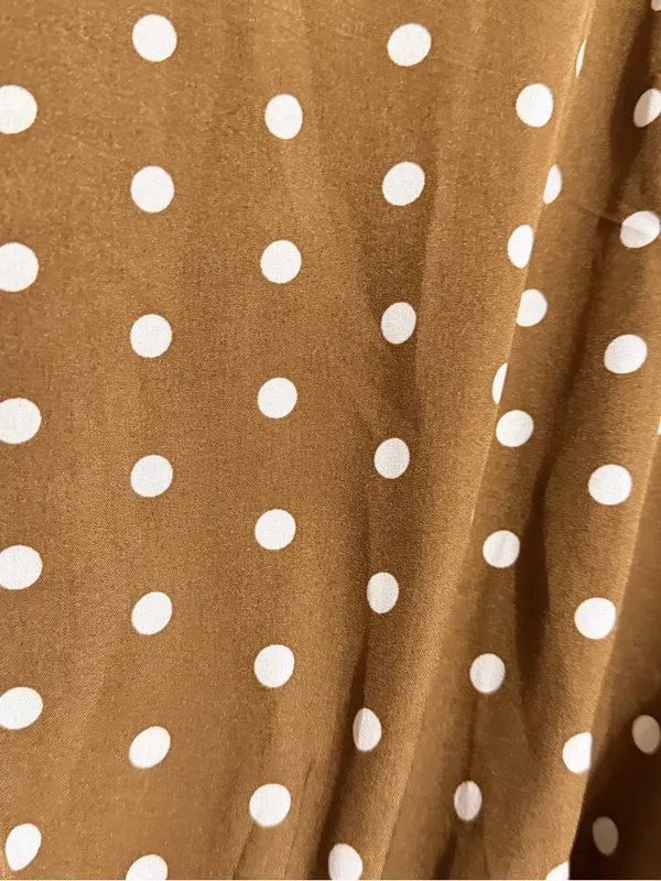 Shein Brown Polka Dot Ruffle Peplum Top 1xl curve - Image 5