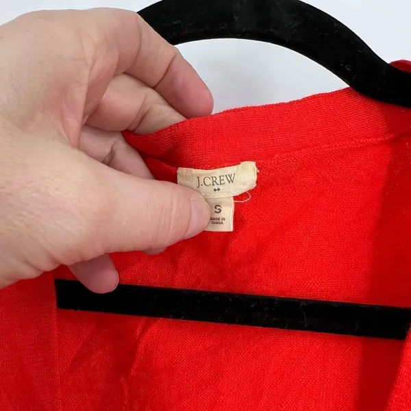 J. Crew Blood Orange Merino‎ Wool Cardigan small button down - Image 2