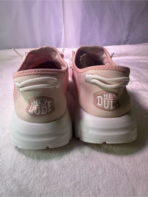 Hey Dude Wendi Slip-On Knit Sneakers - Dusty Rose & Cream - Image 7