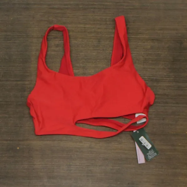 NWT Wild Fable Womens Cut Out Longline Bralette Bikini Top 88181921 XS Red - Image 2