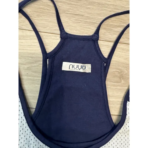 Nuyu UNC Tar Heels Mesh Rhinestone Spaghetti Tank Top Navy White Large New - Image 9