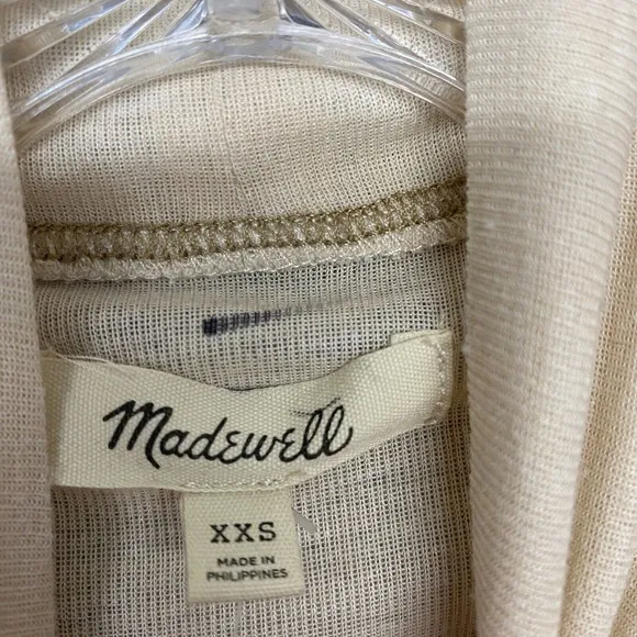 Madewell Shirt Womens 2XS Beige Mock Neck Semi‎ Sheer Pullover Tee Top NN260 XXS - Image 7