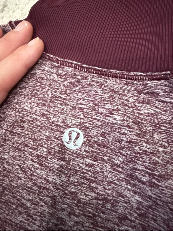 Lululemon Always Alert 1/2 Zip Pullover Heathered Garnet Running Top Sz 2 - Image 6