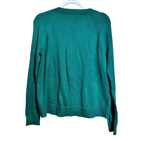 Lilly Pulitzer Sweater Womens Medium Green Crewneck Pullover Sweatshirt - Image 6