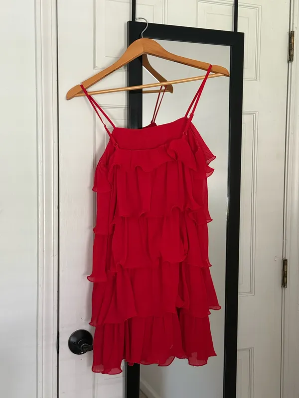 Sincerely Jules Red Ruffle Dress - Image 3