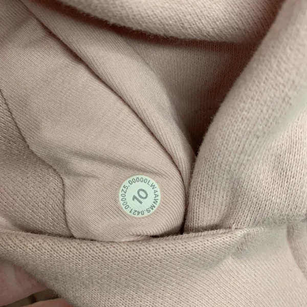 Lululemon Scuba Light Pink Full Zip Hoodie Jacket Women’s Sz 10 W4AWMS - Image 9
