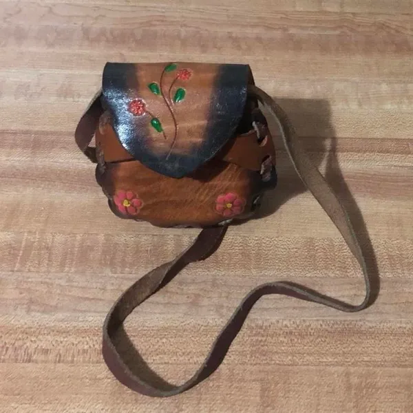 Vintage Mexico Mini Leather Bag Brown - Image 2