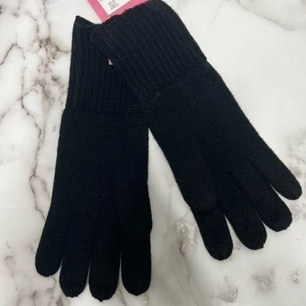 Kate Spade black gloves with bow - Image 4