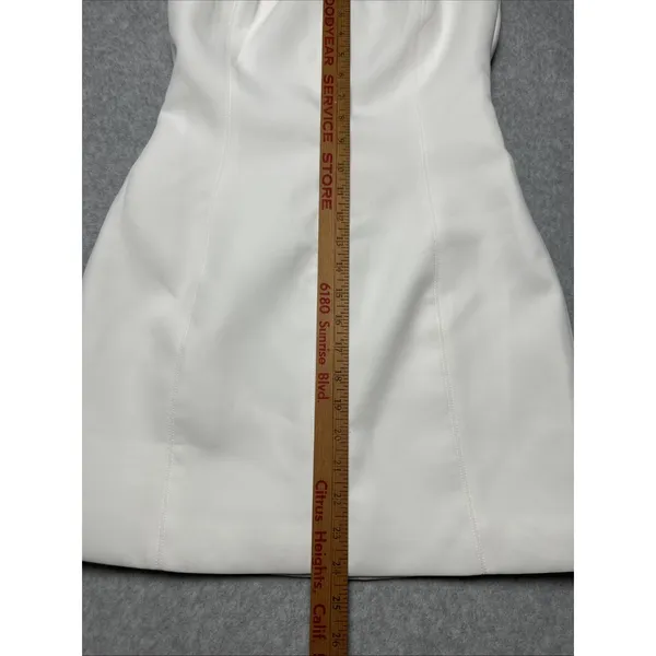 Meshki Strapless White Mini Dress with Seam Detailing - Image 5