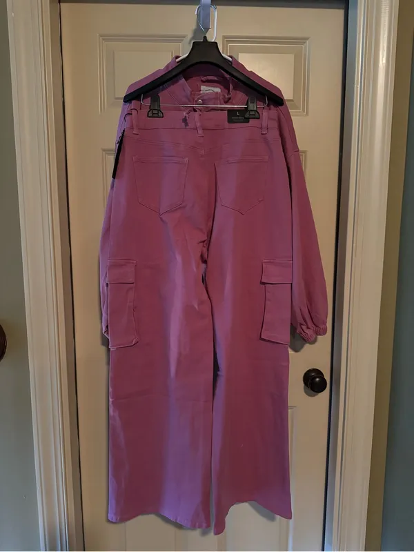 American Bazi Mauve Pink Utility Jumpsuit Set - Image 4