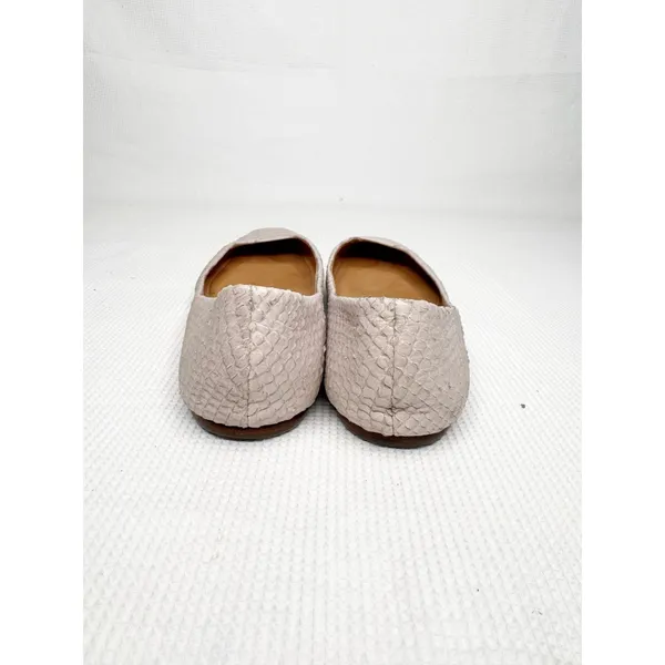 Ann Taylor Beige Nude Snakeskin Leather Ballet Flat Size 7M - Image 4