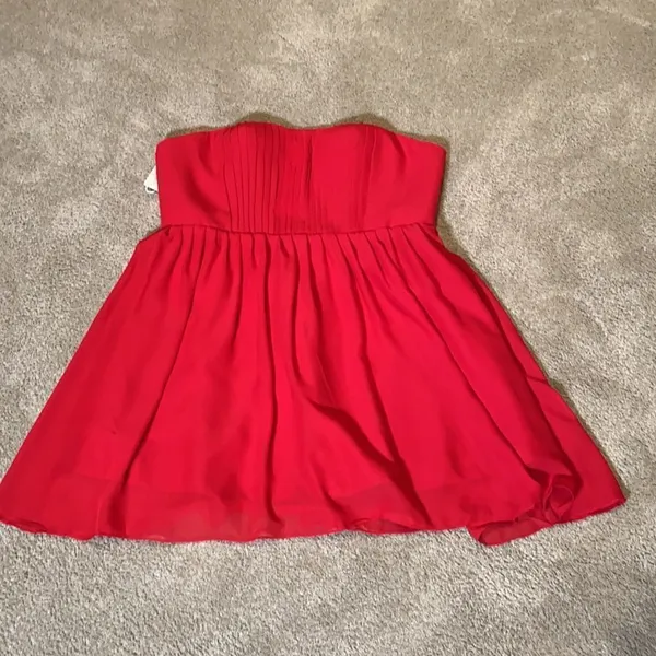 Women’s Burgundy Short Strapless Chiffon Party Prom Dress XXL NWT - Image 5