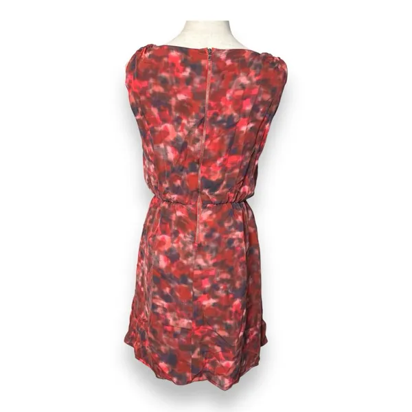 Alice + Olivia‎ Multi-Color Red Silk Cowl Neck Sleeveless Vacation Dress Size S - Image 3