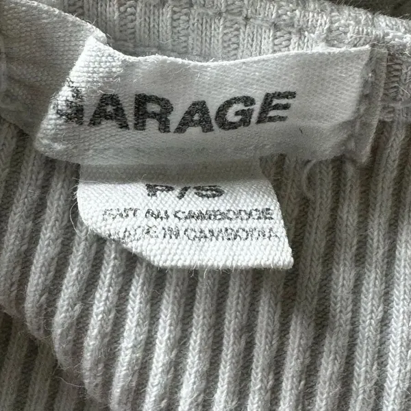 Garage White Ribbed Bungee Cropped Cami Size Small - Image 6