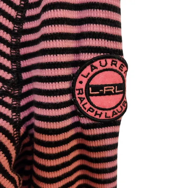 Lauren Ralph Lauren Active Pink Striped Long Sleeve Quarter Zip Activewear Top M - Image 9