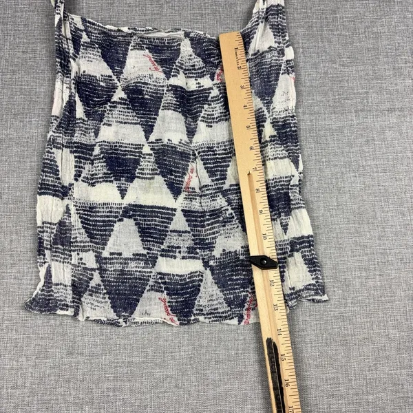 Free People Shoulder Bag Womens Medium Blue Geometric Cotton Boho Lightweight - Image 3