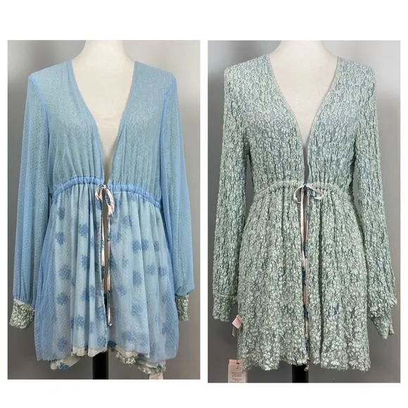 We are HAH Blue Make it a Double Reversible Lace Robe Medium Hot As Hell - Image 2
