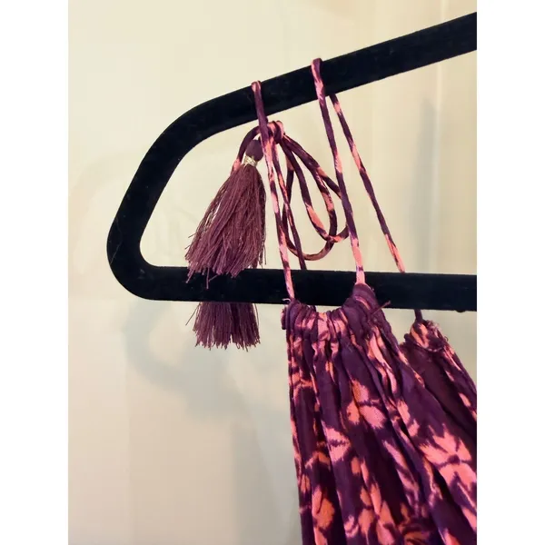 Ulla Johnson Noelle Floral Silk Blend Mini Dress Burgundy Ruffle Tassel 4 - Image 13