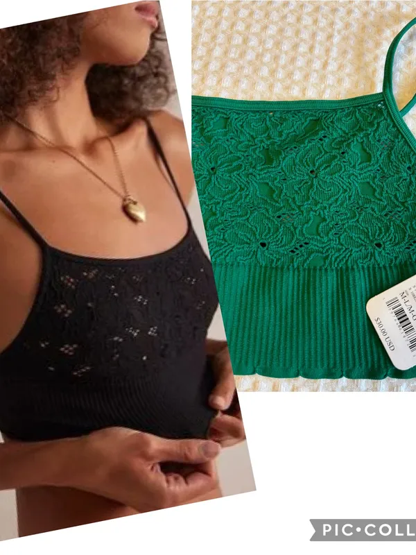 NEW! Free People Intimately AMARA Seamless Kelly Green Lace Bralette Top M/L - Image 2