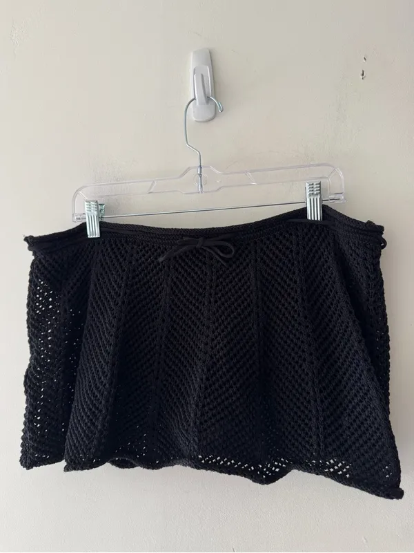 Free People Beach Open‎ Knit Black Fuego Sweater Skirt - Image 2