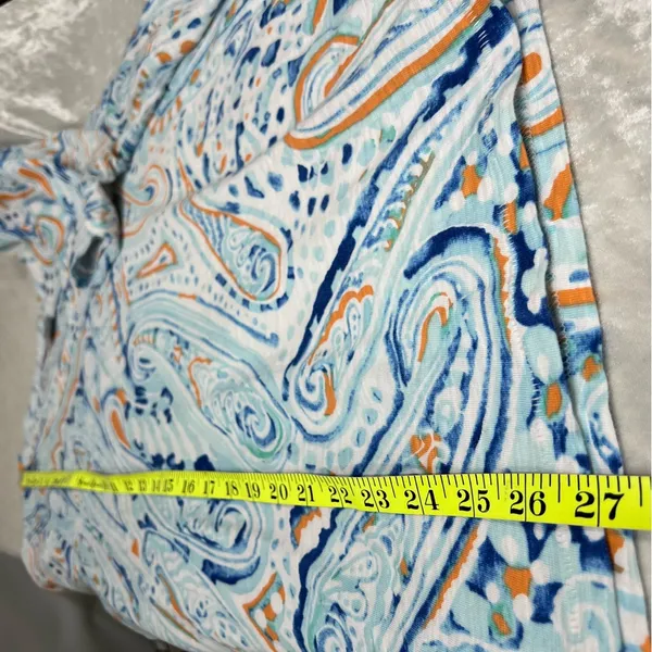 Chico's paisley v-neck tee t-shirt womens Size 3 (XL) blue short sleeve beach - Image 10