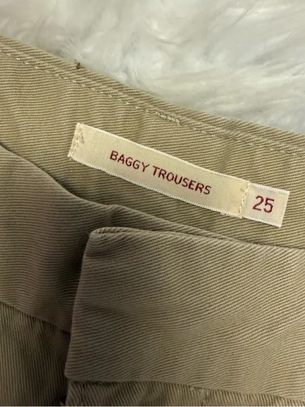 Levi’s Baggy Trousers Tan Size 25 / 0 Wide Leg High Rise Cotton Pants - Image 7