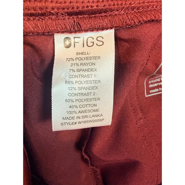 Figs Zamora Jogger Scurb Pants Burgundy PO 1777 Size Medium‎ Petite - Image 6