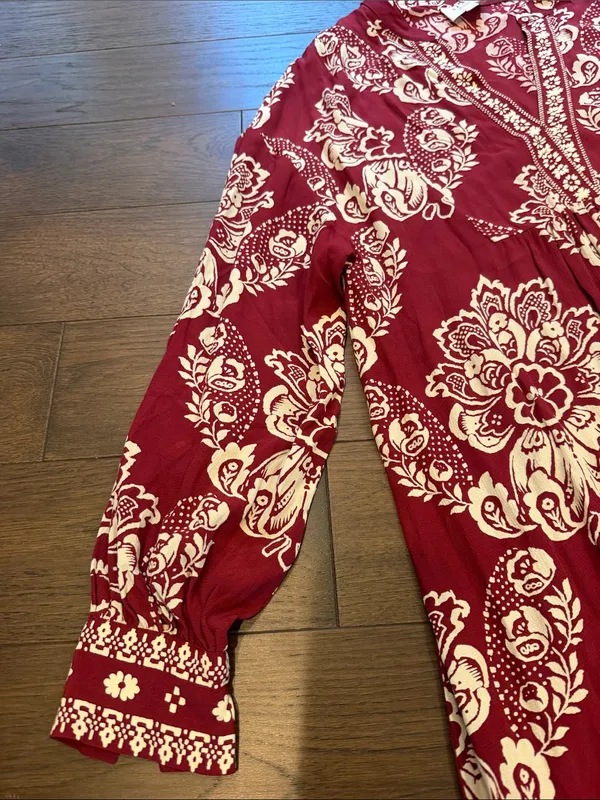 Sézane Boheme Midi Dress in Ornamental Print Size 38 - C11-644 - Image 6