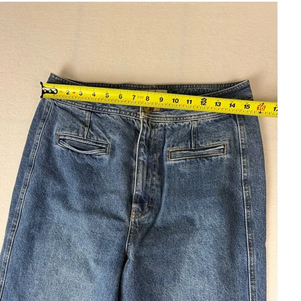 We The Free Free People M Modern Meadow High Rise Wide Leg Denim Pants M - Image 3