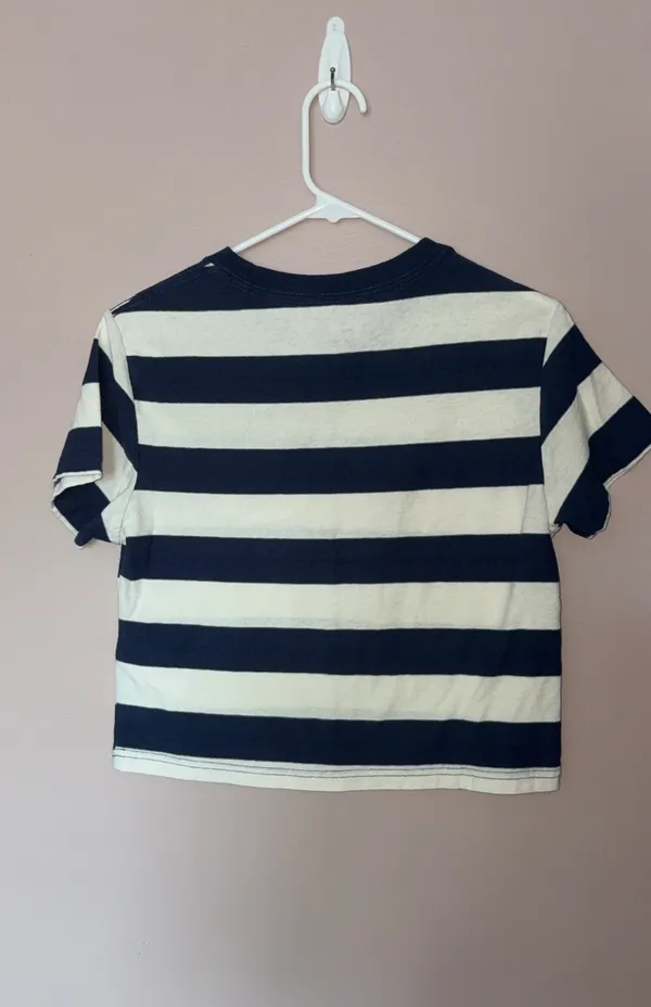 BDG Urban Outfitters Striped Baby Navy White Tee - Image 3