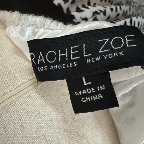 Rachel Zoe Black and White leopard print Skirt sz L - Image 8