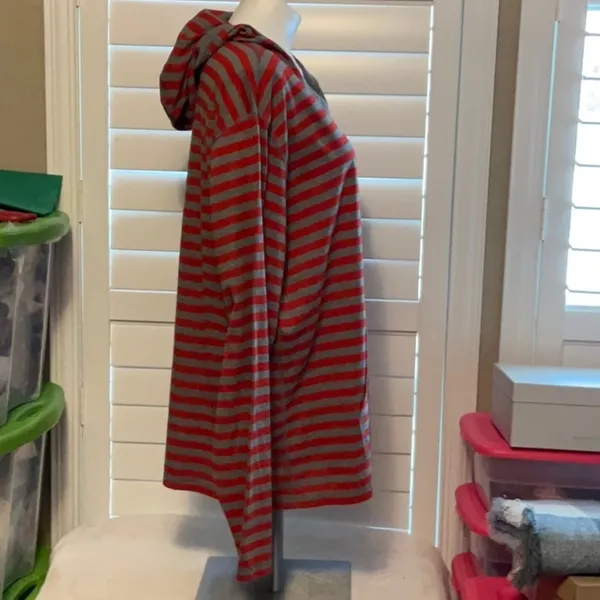 American Rag Red and Gray Striped Hoodie - Image 2